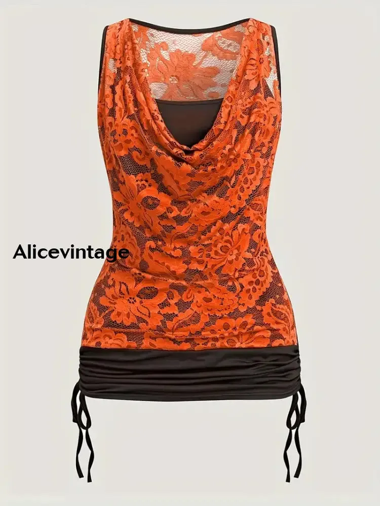 Solid Color Cute Lace Top