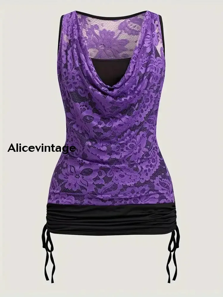 Solid Color Cute Lace Top