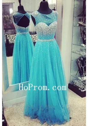 Sparkle Prom Dresses,Blue Prom Dress,Evening Dresses