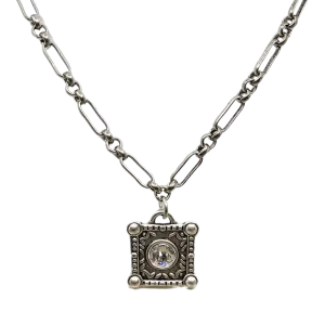 Sterling Plated 18" Chain with Swarovski Crystal Pendant