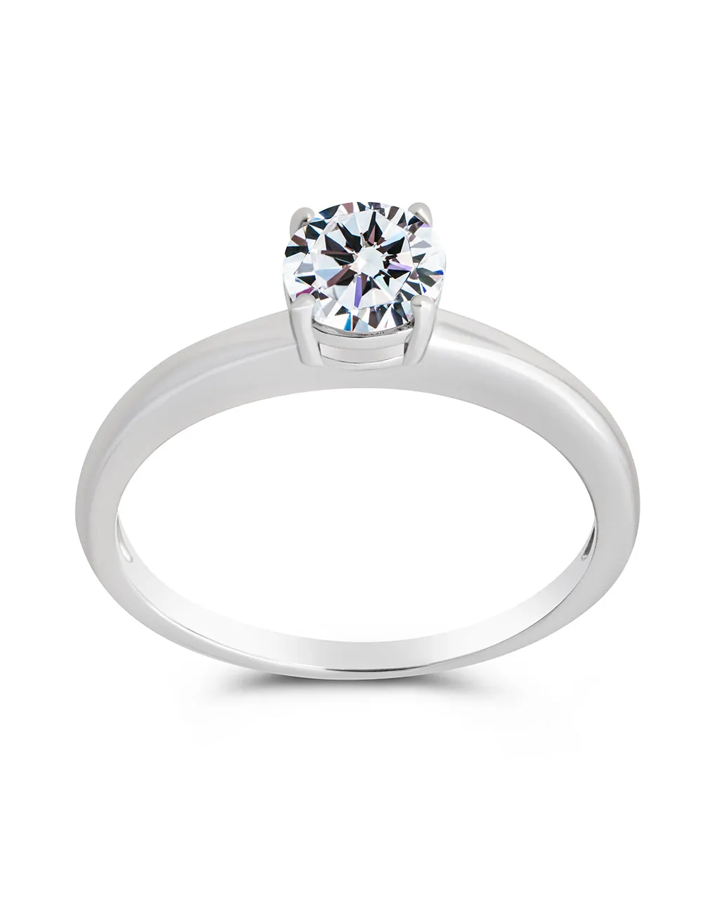 Sterling Silver 4-Prong Brilliant Cut Promise Ring