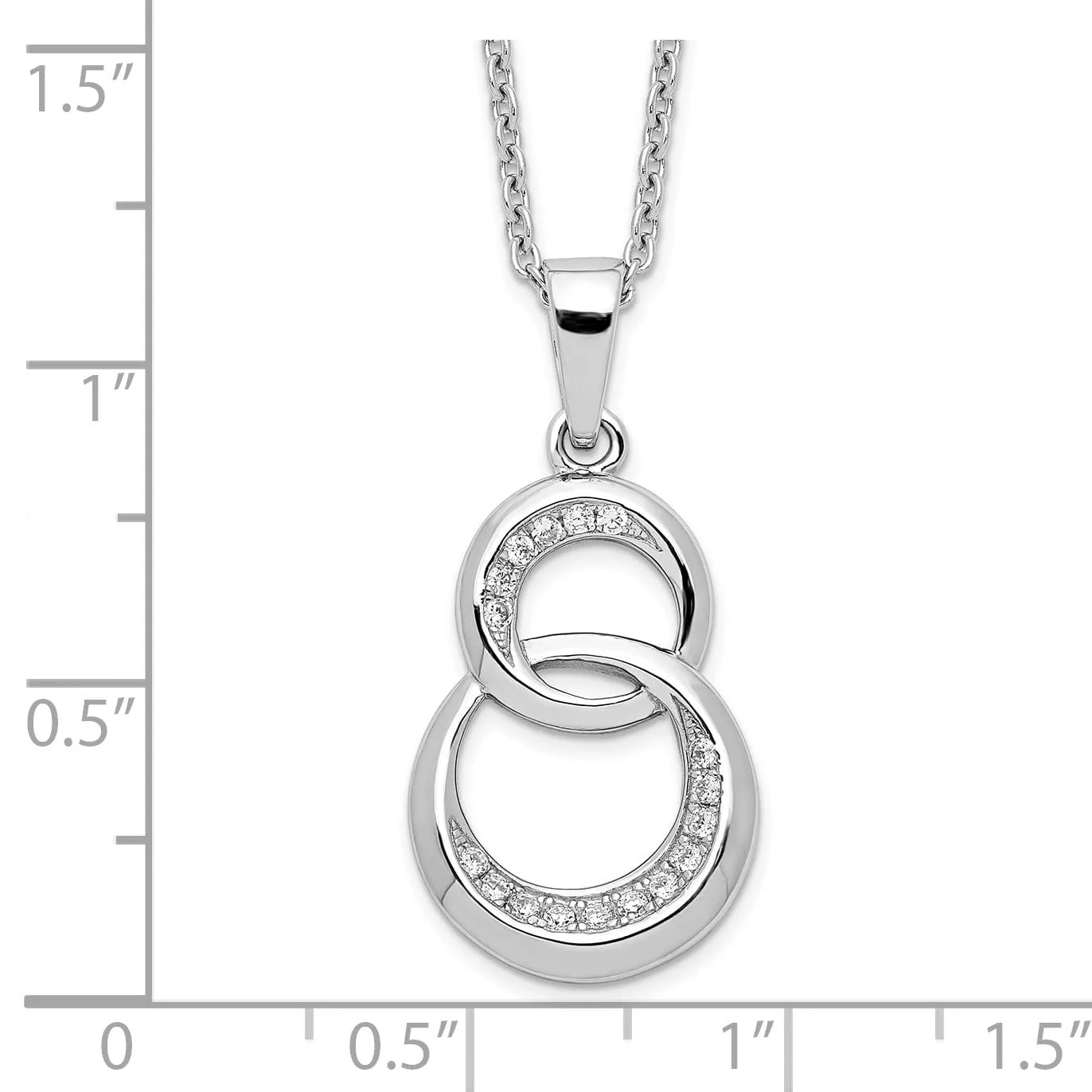 Sterling Silver Cubic Zirconia Circle Necklace