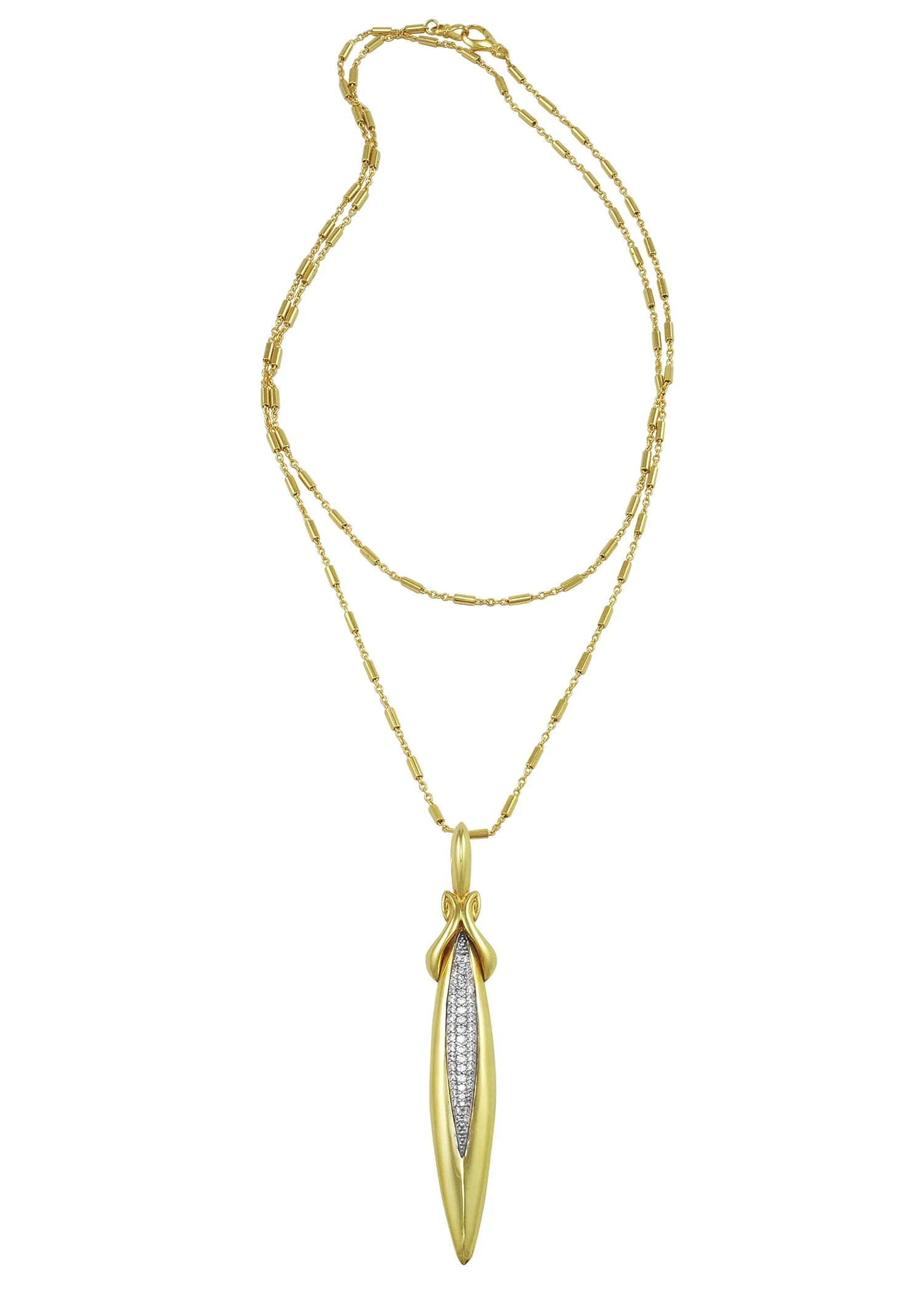 Stiletto Majesty Pavé Pendant - 18K Gold Vermeil   CZ Blanc