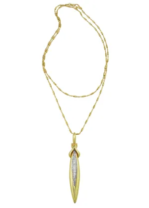Stiletto Majesty Pavé Pendant - 18K Gold Vermeil   CZ Blanc