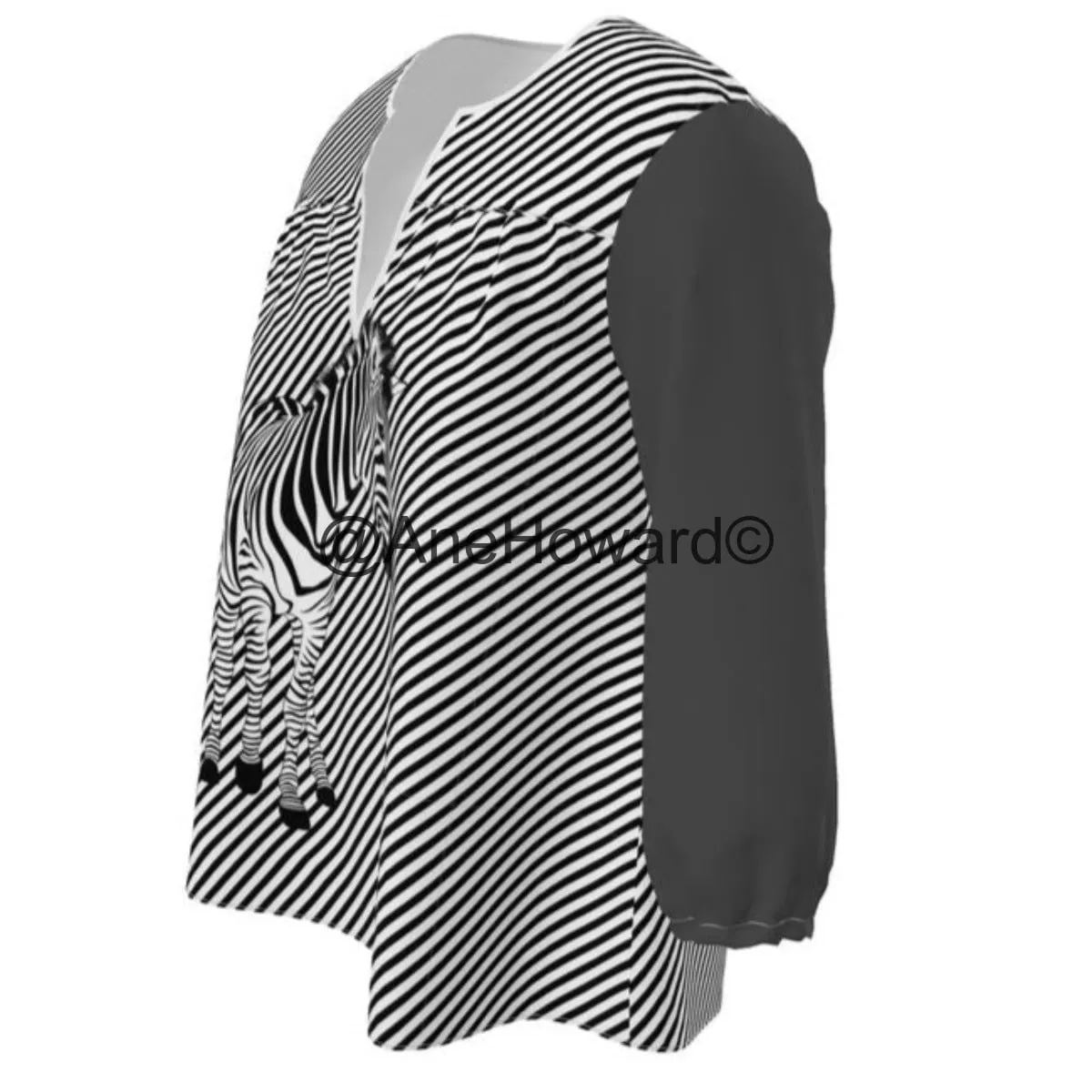 Sweetheart Neckline Blouse Zebra