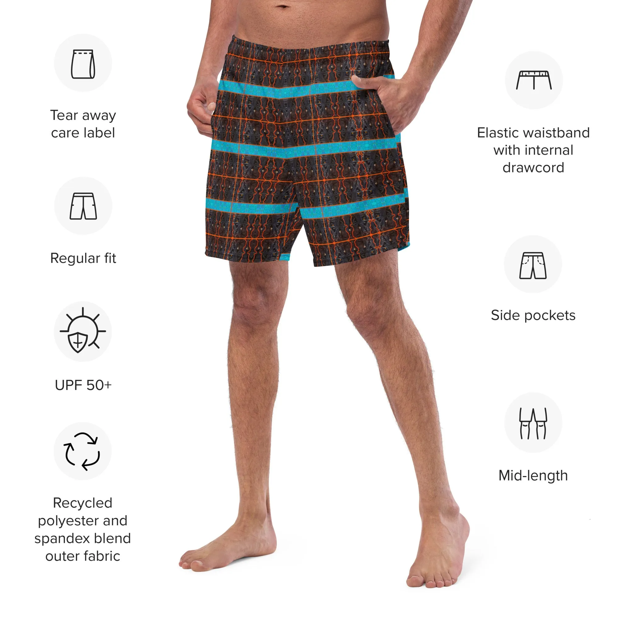 Swim Trunks (Virilis)(Tree Link Blue Logo Stripe) RJSTH@Fabric#12 RJSTHS2023 RJS