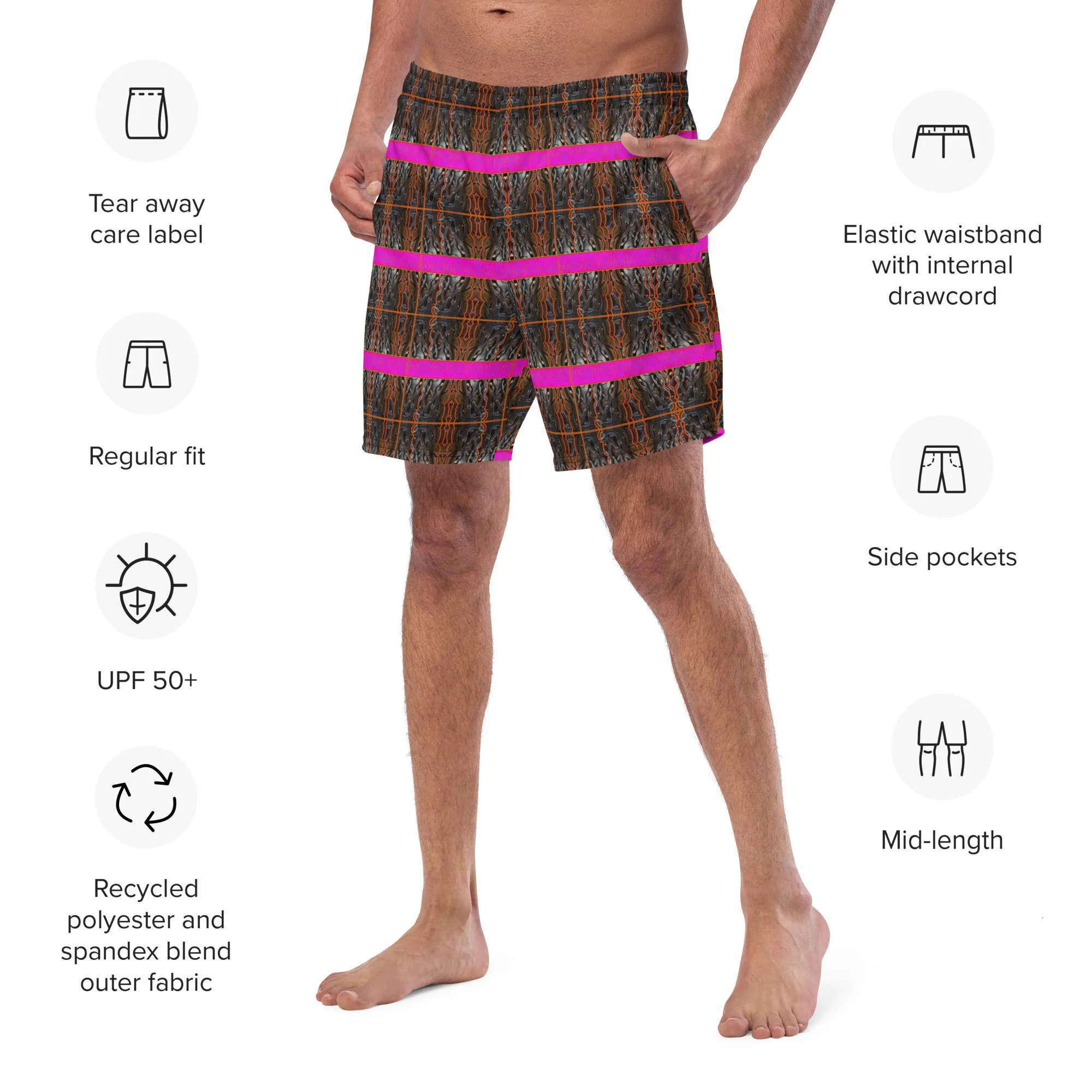 Swim Trunks (Virilis)(Tree Link Pink Logo Stripe) RJSTH@Fabric#7 RJSTHS2023 RJS