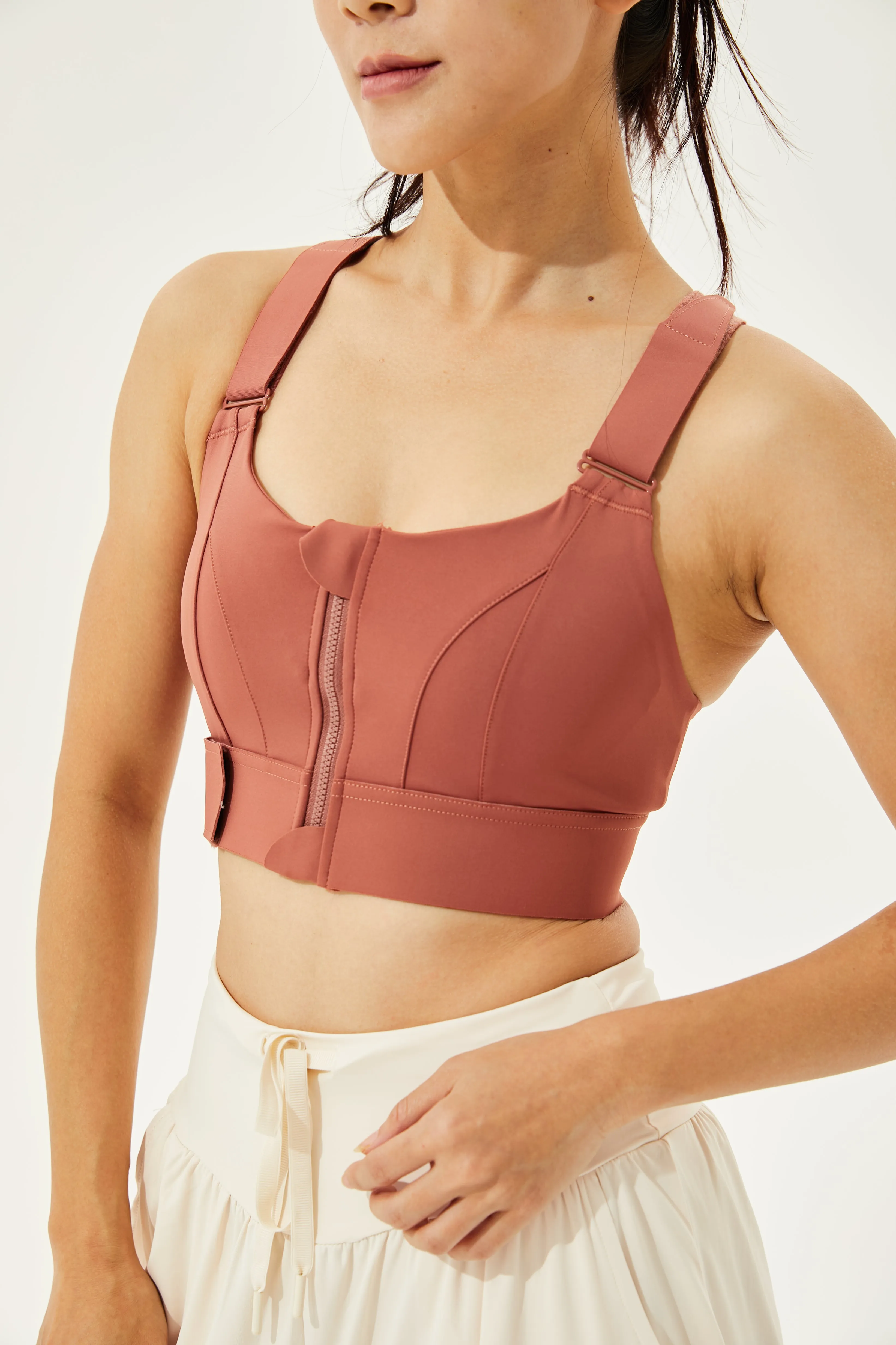 Tangs Display - High Intensity Fully Adjustable PowerFlex Sports Bra with Zip and Moulded Bra Cups (Up To 4XL)