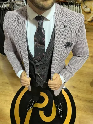 Tatum - Pink/Black 3 Piece Suit