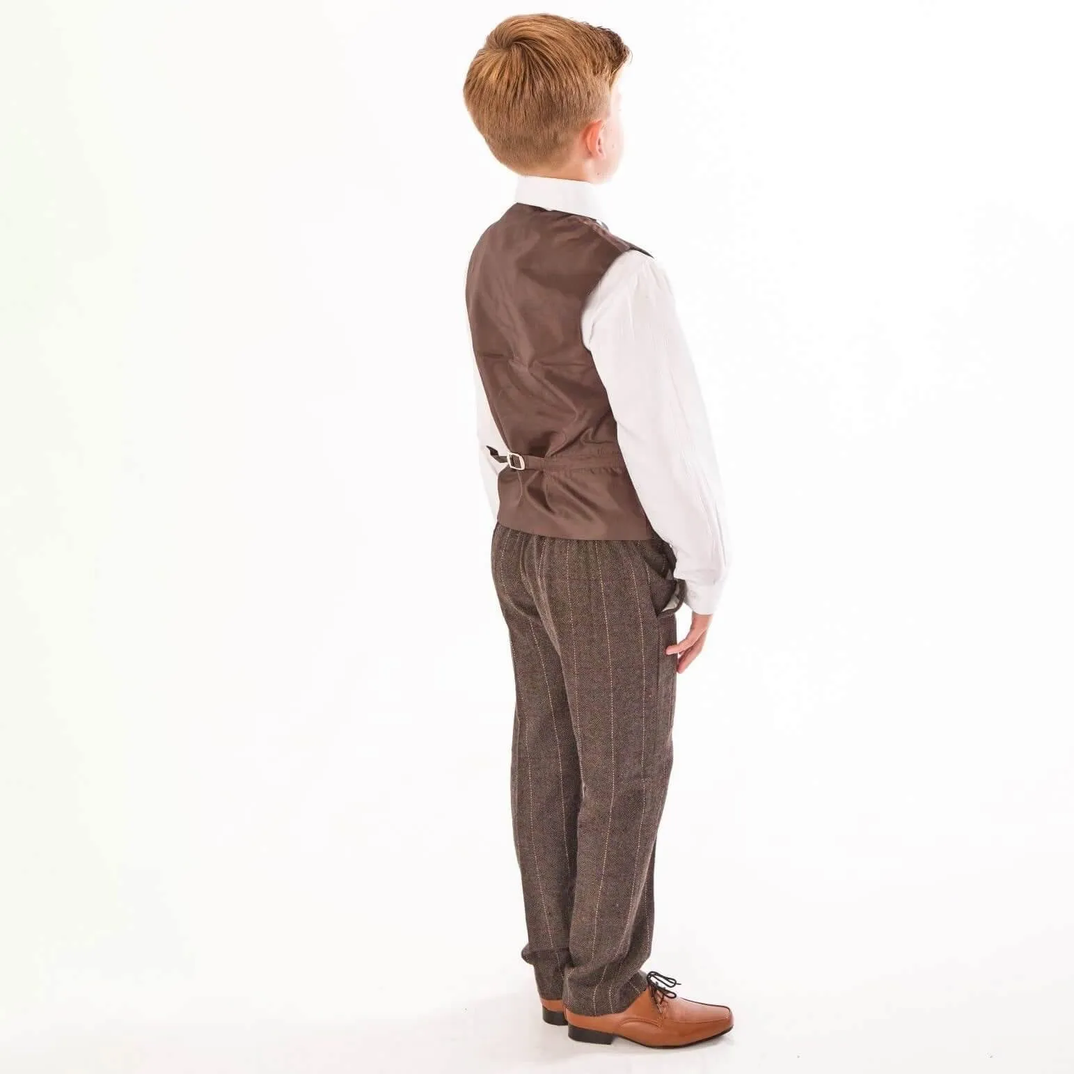 Thomas - Brown Tweed Check 5 Piece Suit
