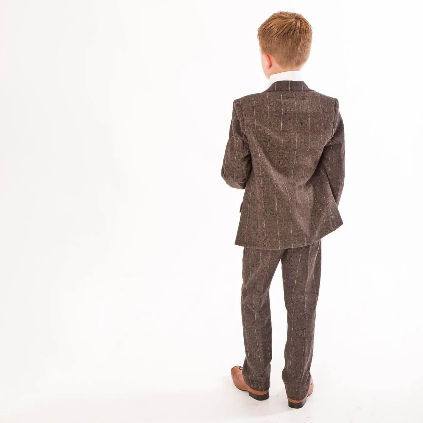 Thomas - Brown Tweed Check 5 Piece Suit