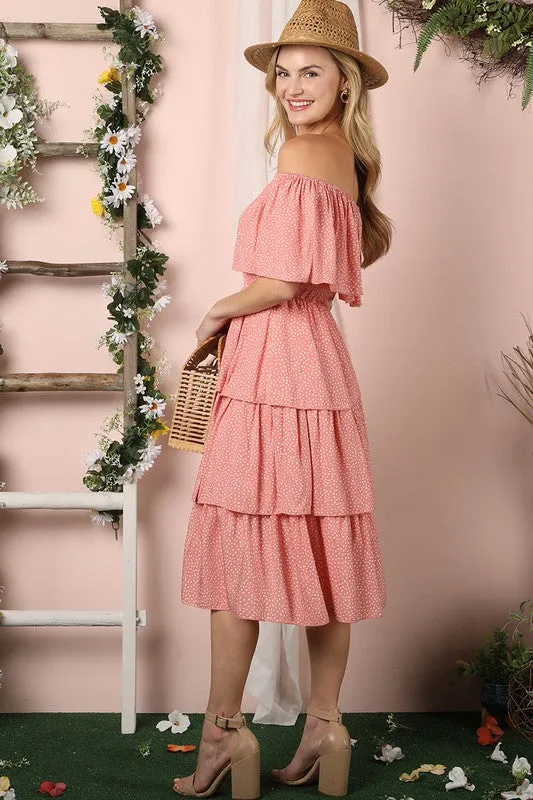 THREE LAYER RUFFLE DRESS