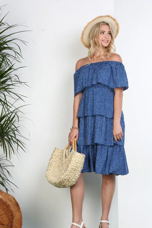 THREE LAYER RUFFLE DRESS