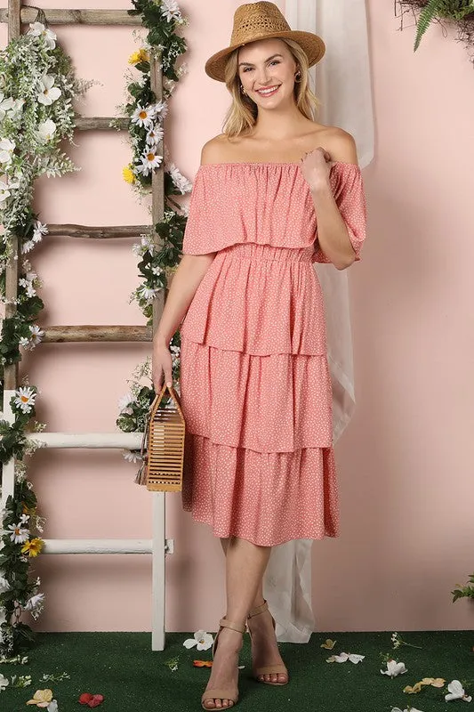 THREE LAYER RUFFLE DRESS