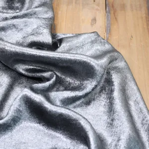 Tissu Satin denim irisé- Noir/Or doré (Vendu x10cm)