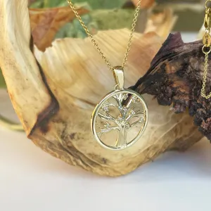 Tree Of Life Diamond and Yellow Gold Pendant