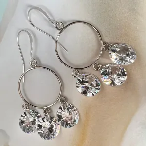 triple CZ circle drop
