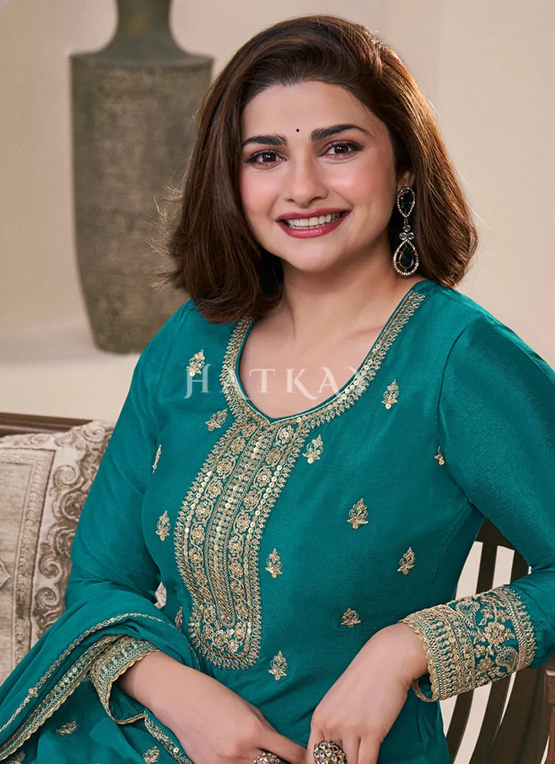 Turquoise Sharara Suit