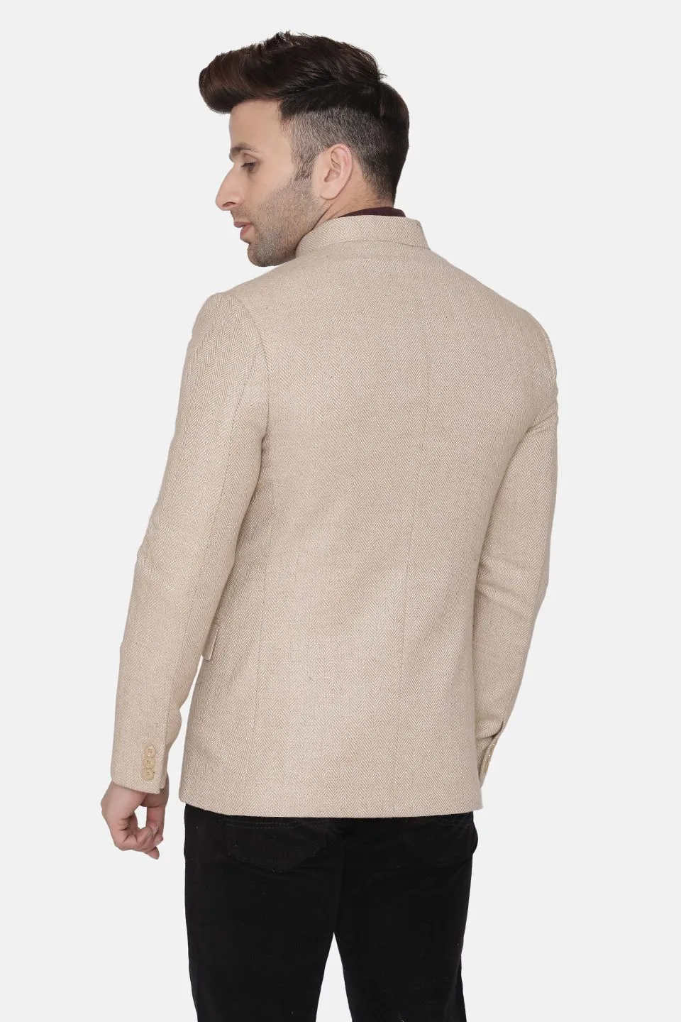 Tweed Beige Bandhgala