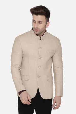 Tweed Beige Bandhgala