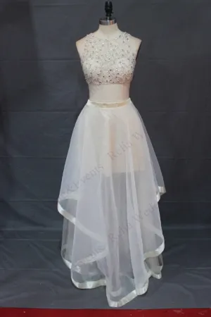 Two Piece Prom Dresses,Beading Prom Dress,Evening Dress
