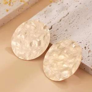 Unique Melting Circle Surface Shaped Stud Earrings