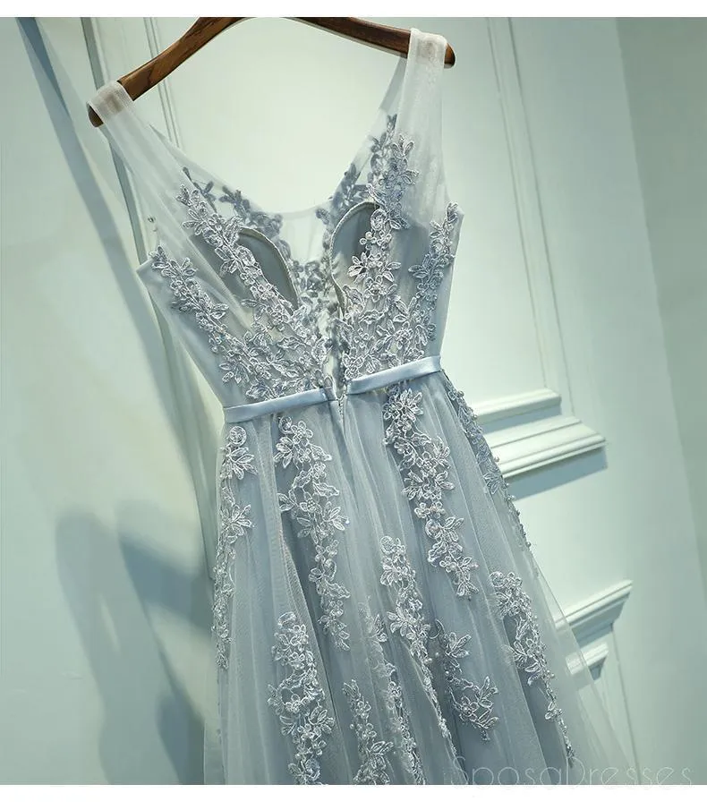 V Neckline Pink Lace Evening Prom Dresses, Popular Lace Party Prom Dresses, PDS0094