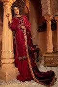 VEL-20-106-Fuchsia Pink | MariaB Velvet Collection 2021 | Unstitched Embroidered Velvet Suits