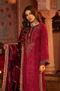 VEL-20-106-Fuchsia Pink | MariaB Velvet Collection 2021 | Unstitched Embroidered Velvet Suits