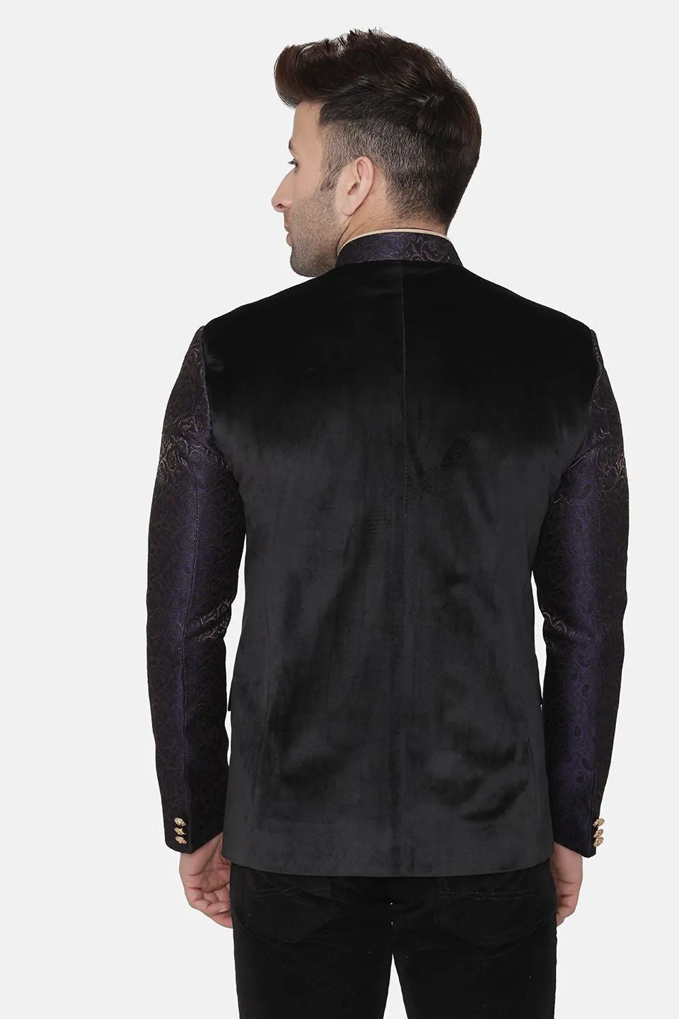 Velvet Black Bandhgala Blazer