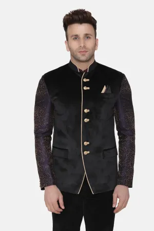 Velvet Black Bandhgala Blazer