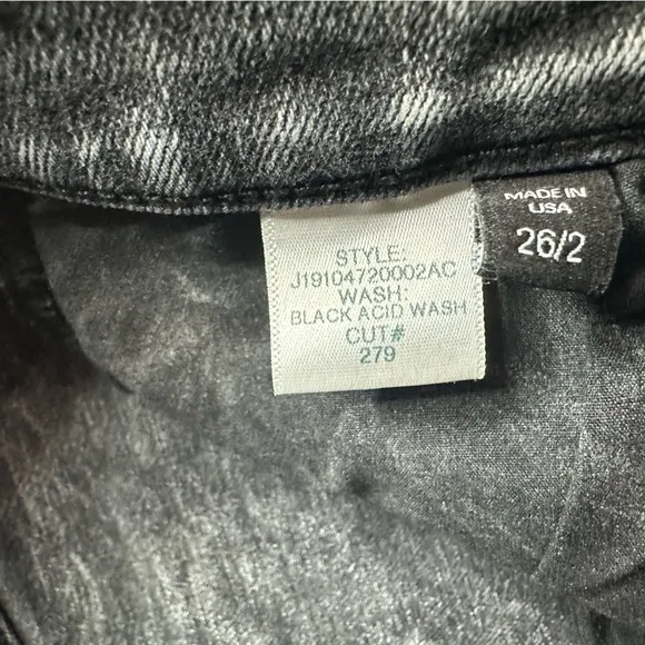 Veronica Beard Brooke Midrise Skinny Jeans Sz 26 27 2 4 black gray acid wash