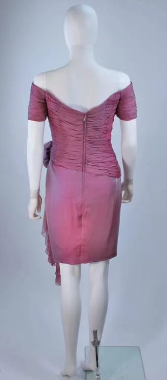 VICKY TIEL Lavender Silk Iridescent Cocktail Dress Size 38
