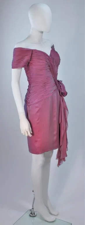 VICKY TIEL Lavender Silk Iridescent Cocktail Dress Size 38