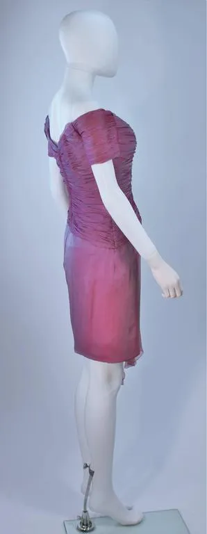 VICKY TIEL Lavender Silk Iridescent Cocktail Dress Size 38