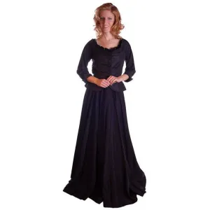 Vintage Circle Skirt Black Taffeta High Waist Evening Full  Small 25" W 1940S