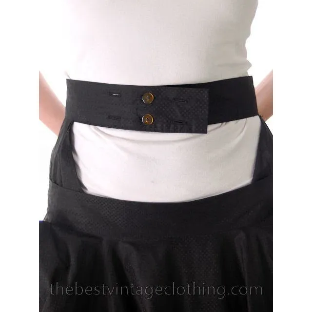 Vintage Freshy Circle  Skirt 1950s Polished Textured Cotton 27-30 Waist