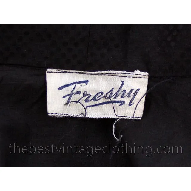 Vintage Freshy Circle  Skirt 1950s Polished Textured Cotton 27-30 Waist