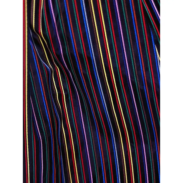 Vintage Skirt Black w/ Bright Primary Stripes 1940's XS