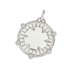 White Gold Medical ID Medallion Charm