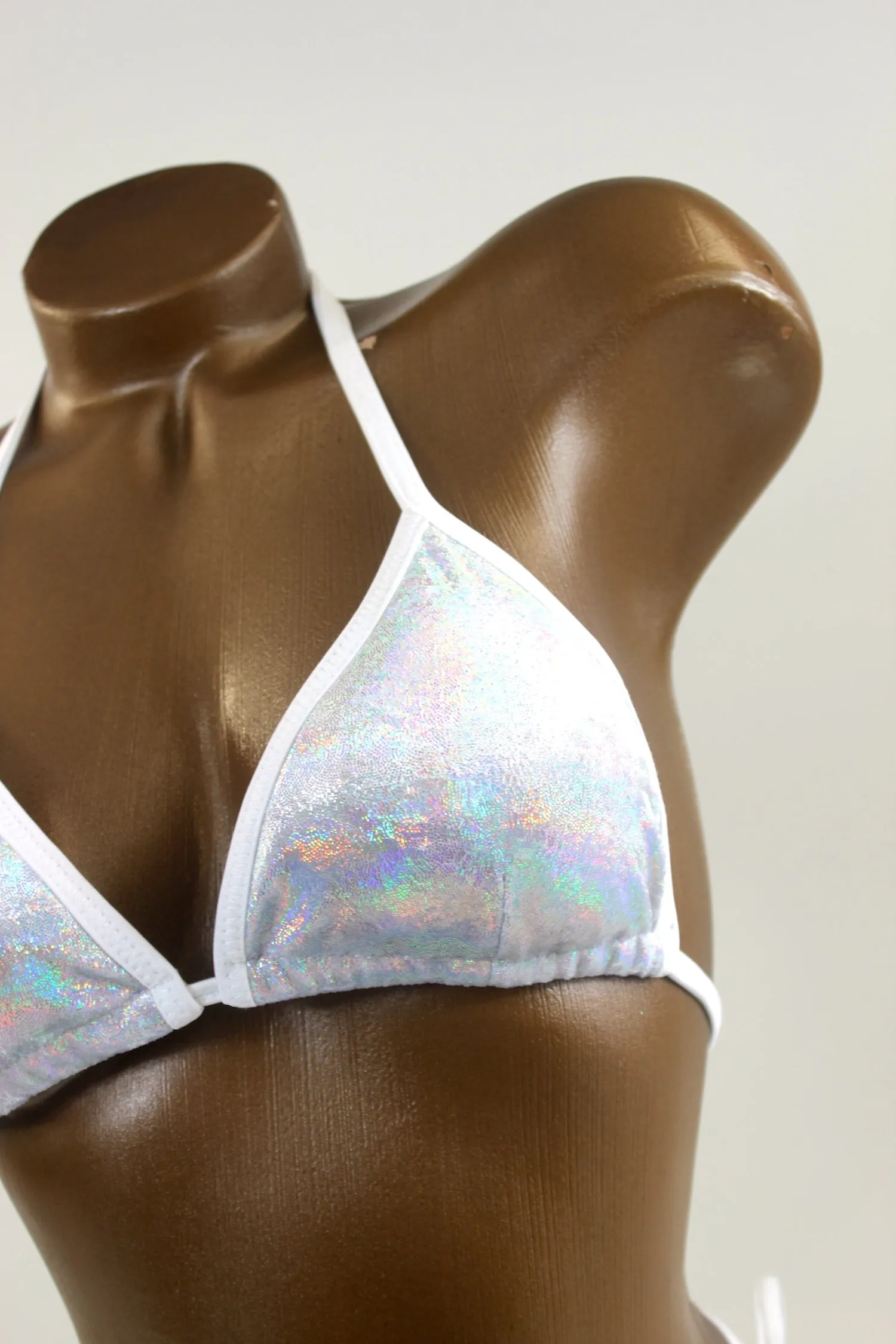 White Illusion Velvet Practice Bikini Suit