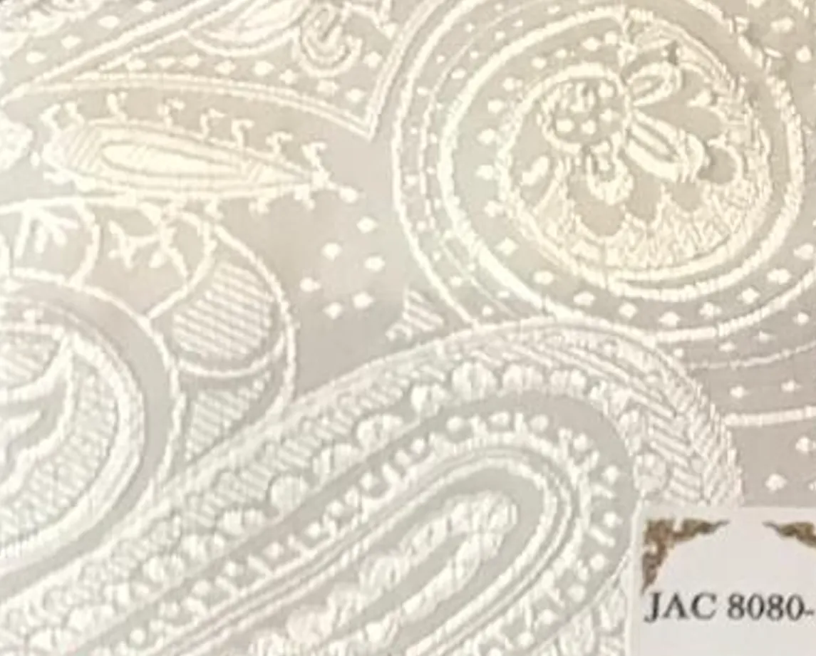 White Paisley Print Tuxedo Jacket
