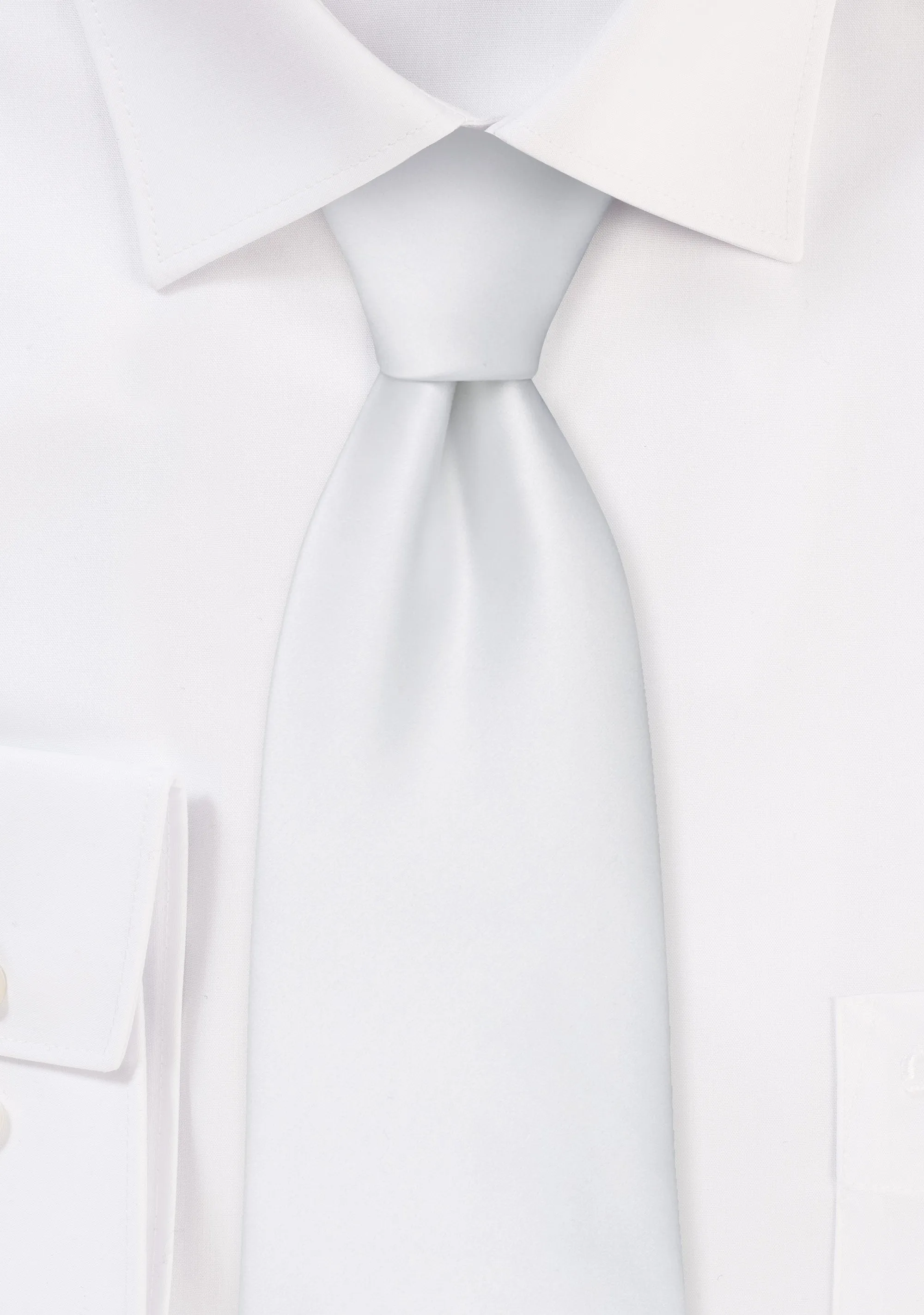White Solid Necktie