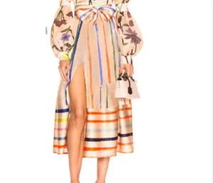 Women New Bright Striped Skirt