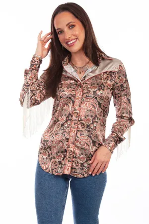 Women's Honey Creek Collection Blouse: Paisley With Fringe