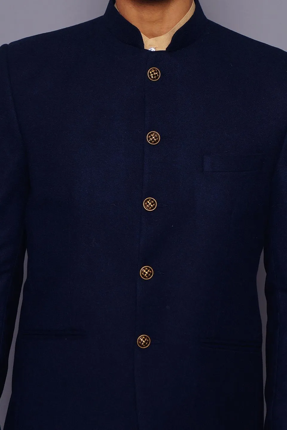 Wool Blue Bandhgala