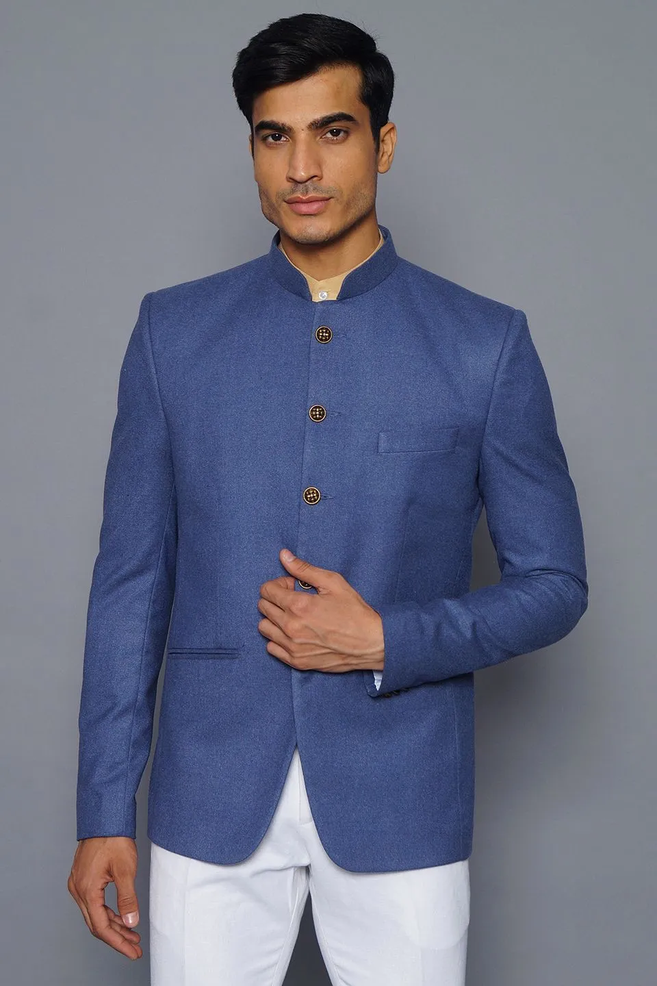 Wool Blue Bandhgala