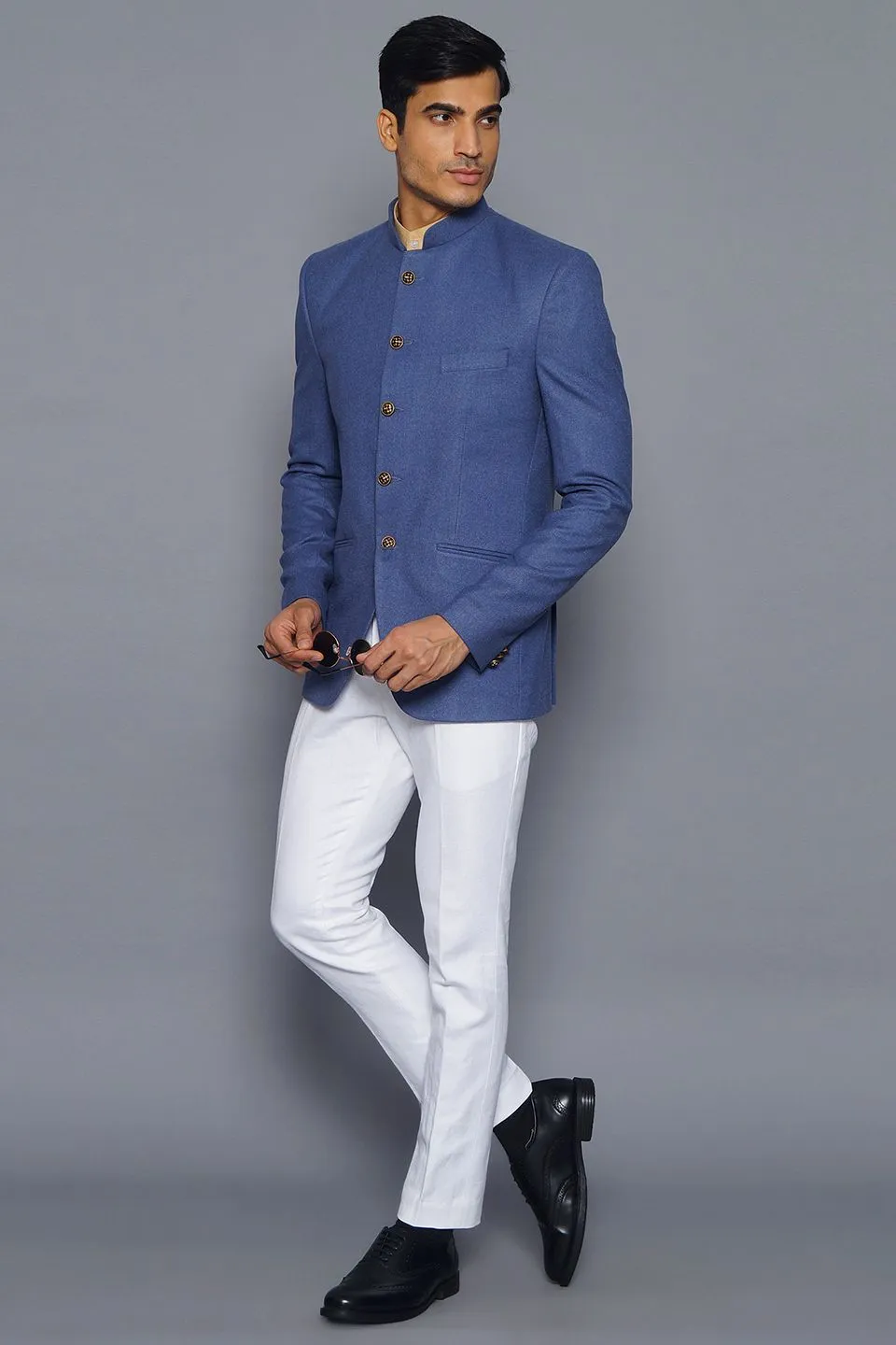 Wool Blue Bandhgala