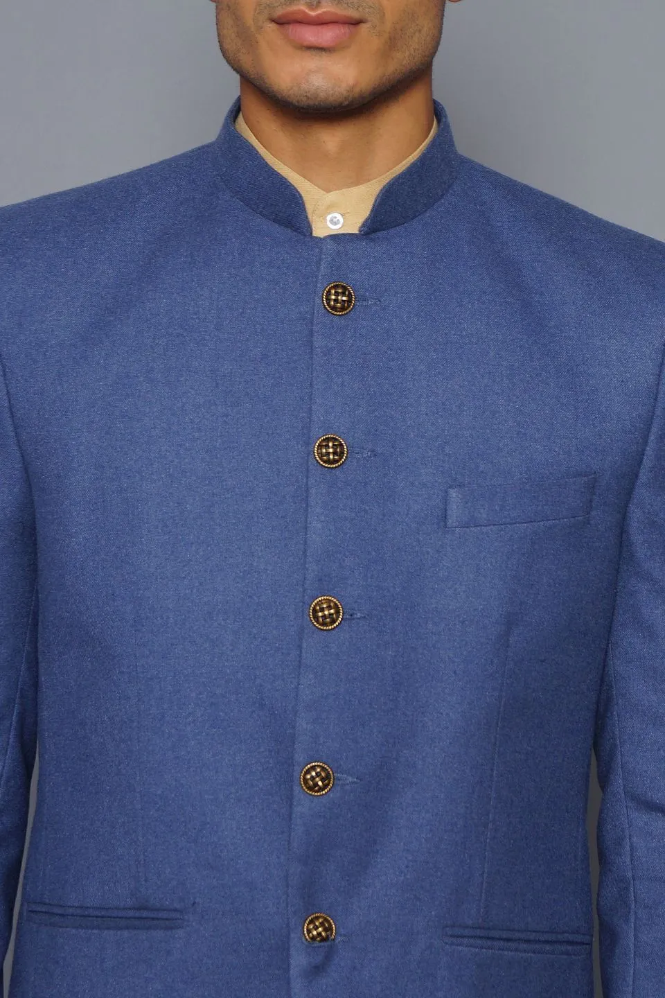 Wool Blue Bandhgala
