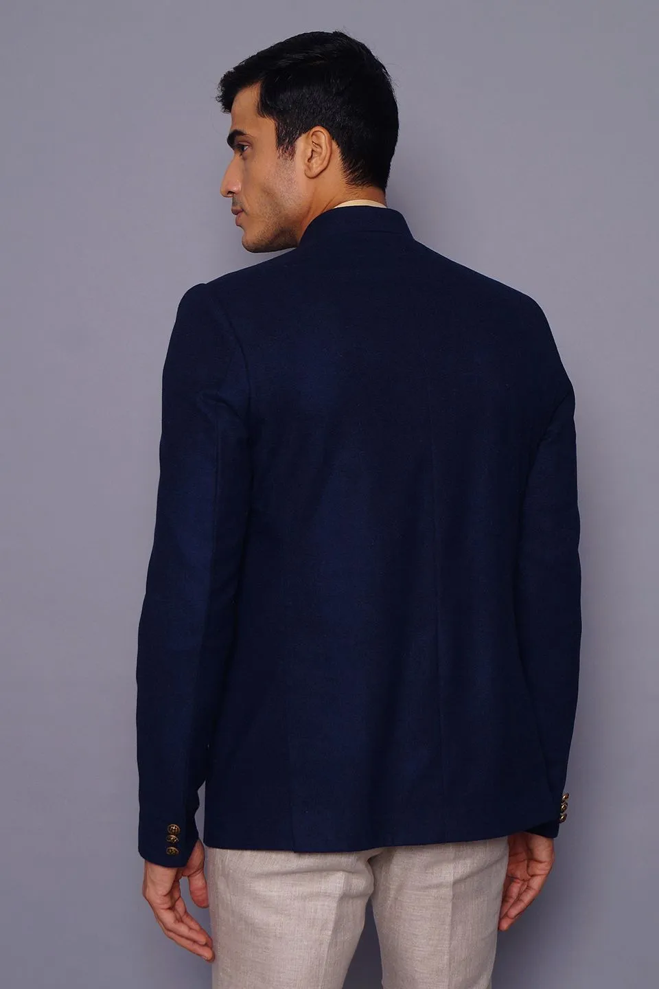 Wool Blue Bandhgala
